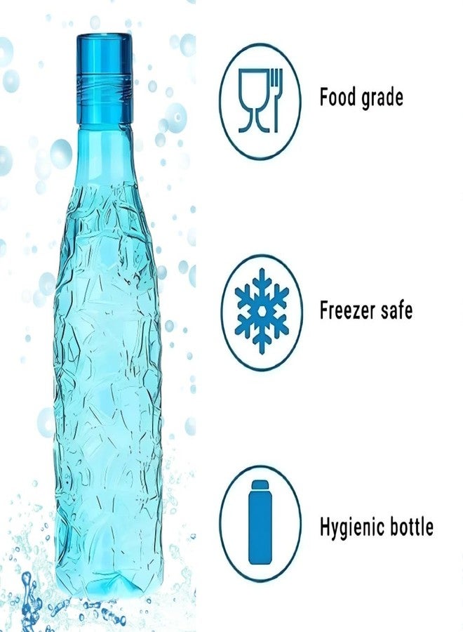 InfiniteEshop Round Textured Design Water Bottle | BPA-Free Plastic Bottle Multipurpose Use - Leak-Proof & Fridge Water Bottle (Pack of 6) - Image 5